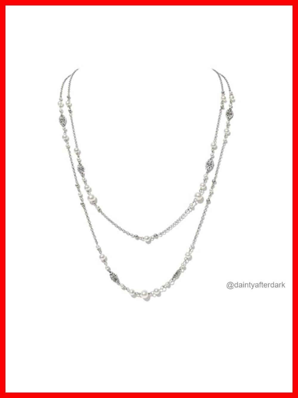 Layered Turquoise Beaded Necklace Set with Faux Pearls, Dainty Long Chain for